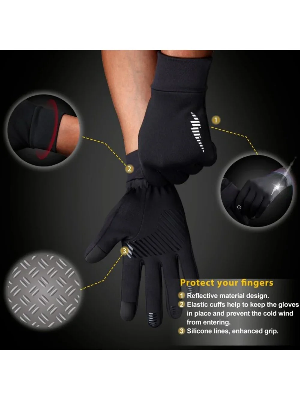 Warm Thermal Touch Screen Gloves for Men & Women - Non-Slip Ski & Snow Liner for